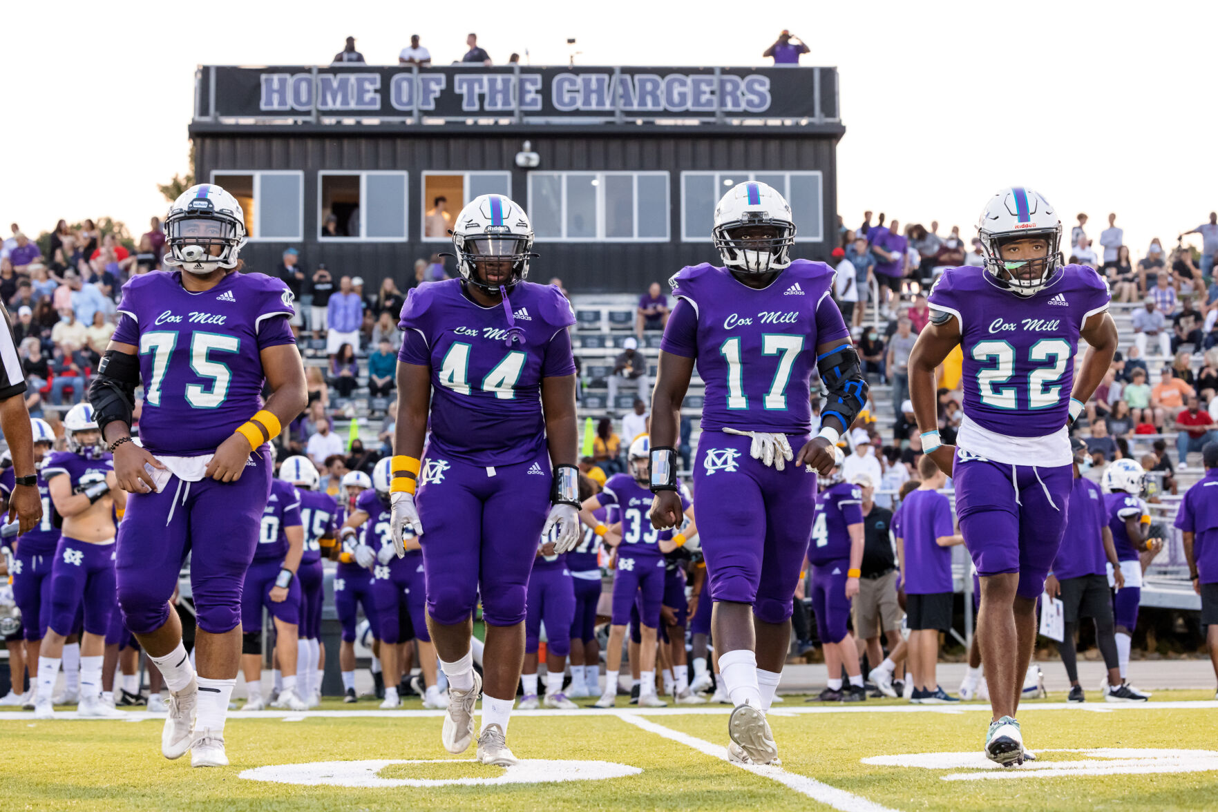 The Hough Huskey defeated the Cox Mill Chargers 48-7 on Friday night at Cox Mill High School.